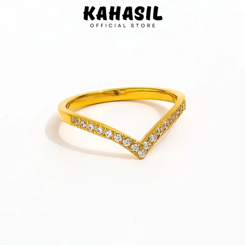 KAHASIL - Cincin Titanium Wanita Anti Karat dan Luntur KH030